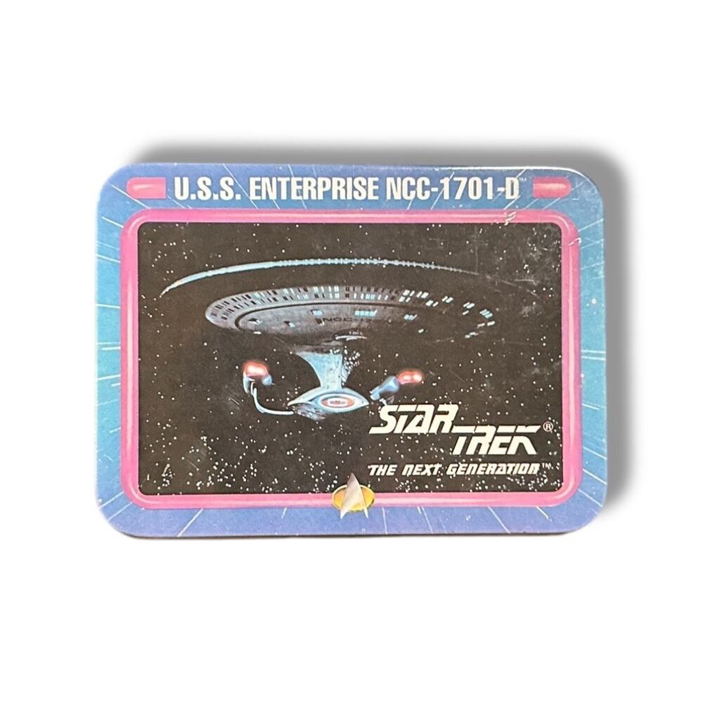 1992 Paramount Pictures by Enesco Star Trek Tin with Playing Cards